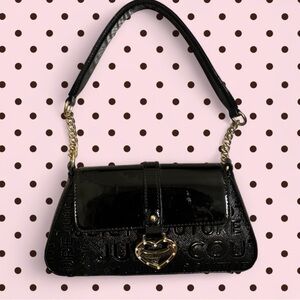 Juicy Couture Black Shoulder Bag with Gold Accents